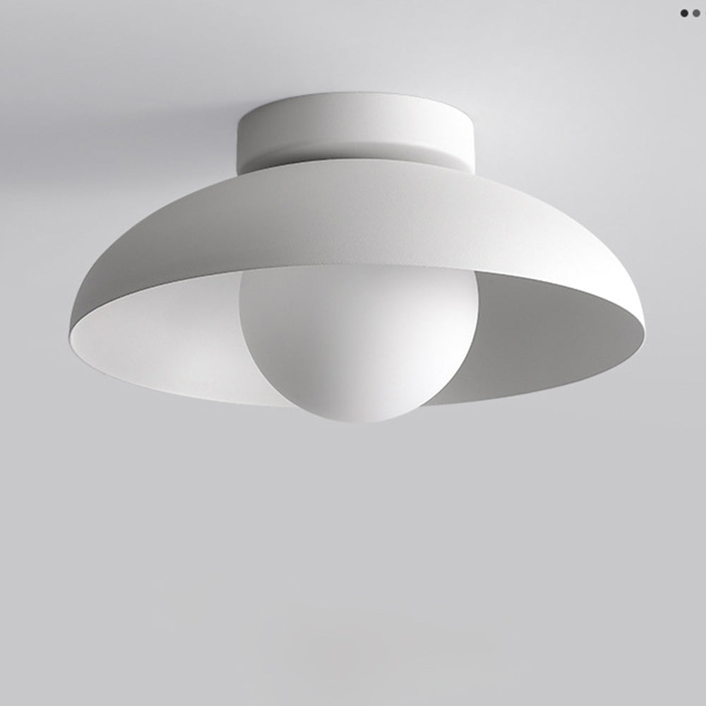 Minimalist White Metal Round Ceiling Light - Cueteks