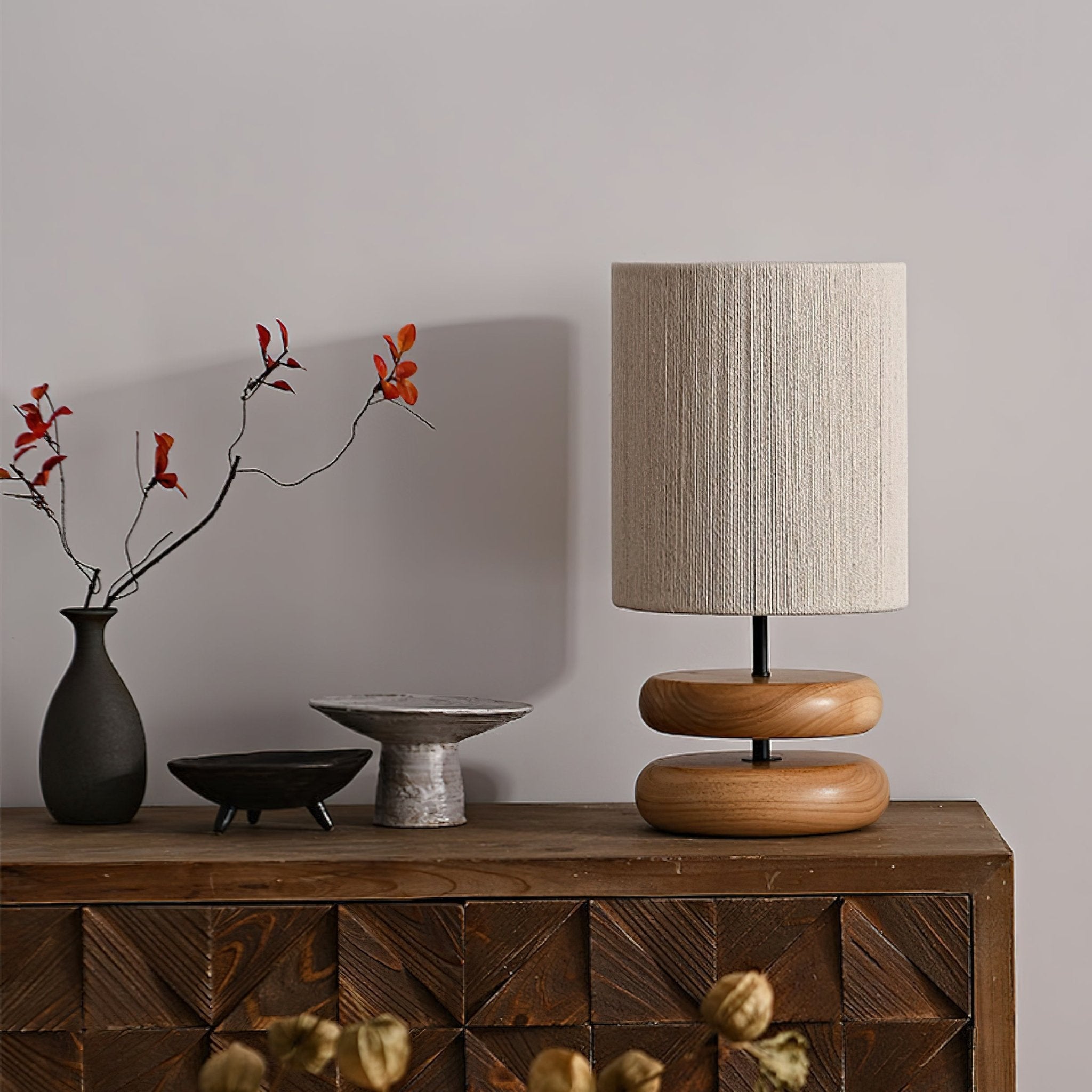 Nora Wood Table Lamp - Cueteks