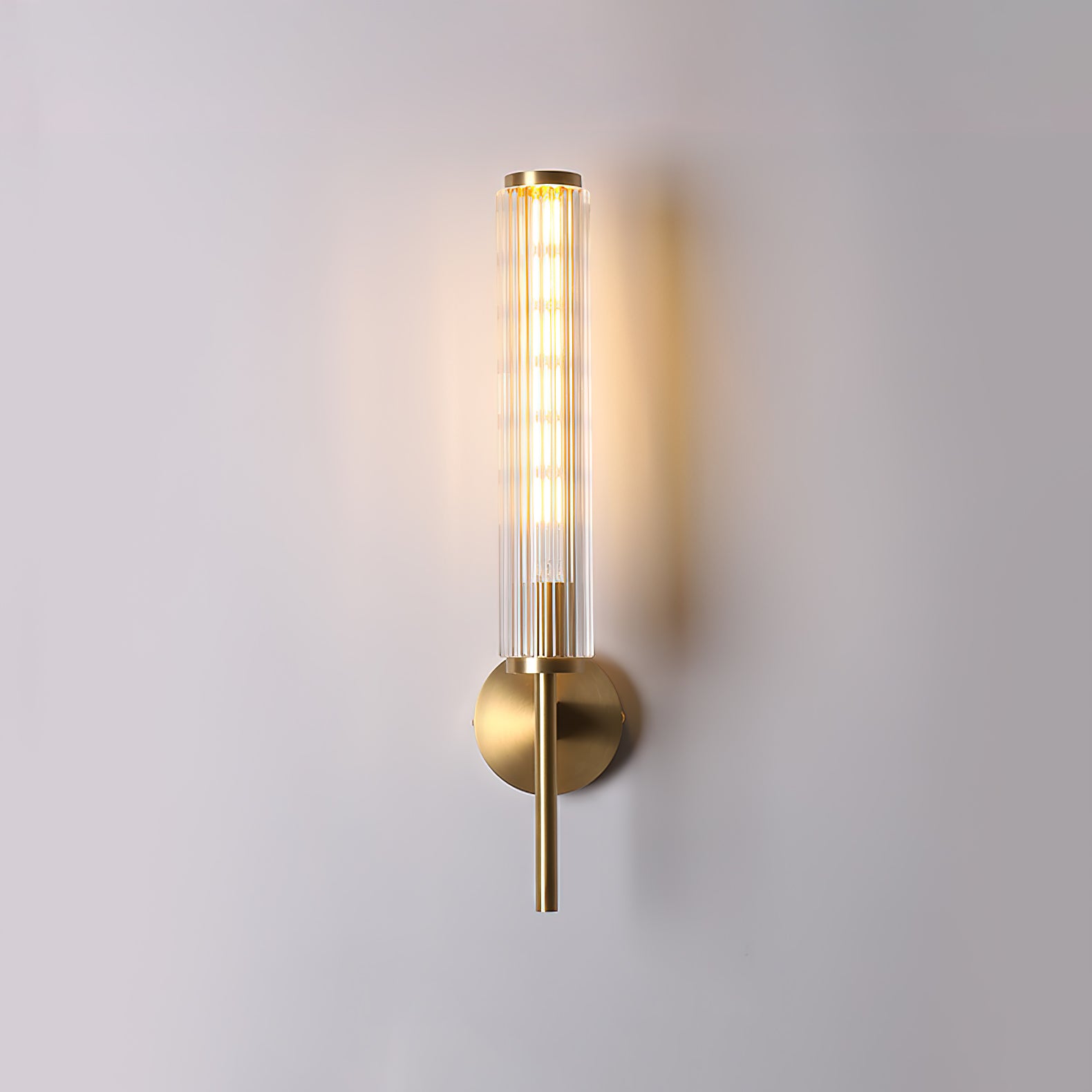 Glass Linear Brass Wall Light - Cueteks