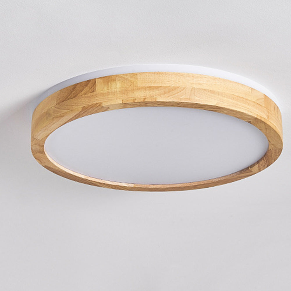 Natural Wood LED Round Ceiling Light - Cueteks