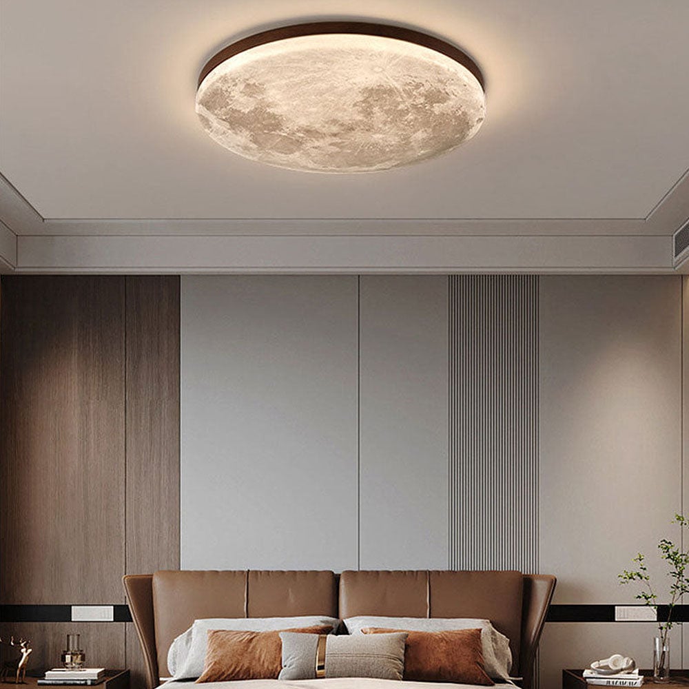 Creative Round Moon LED Ceiling Light - Cueteks