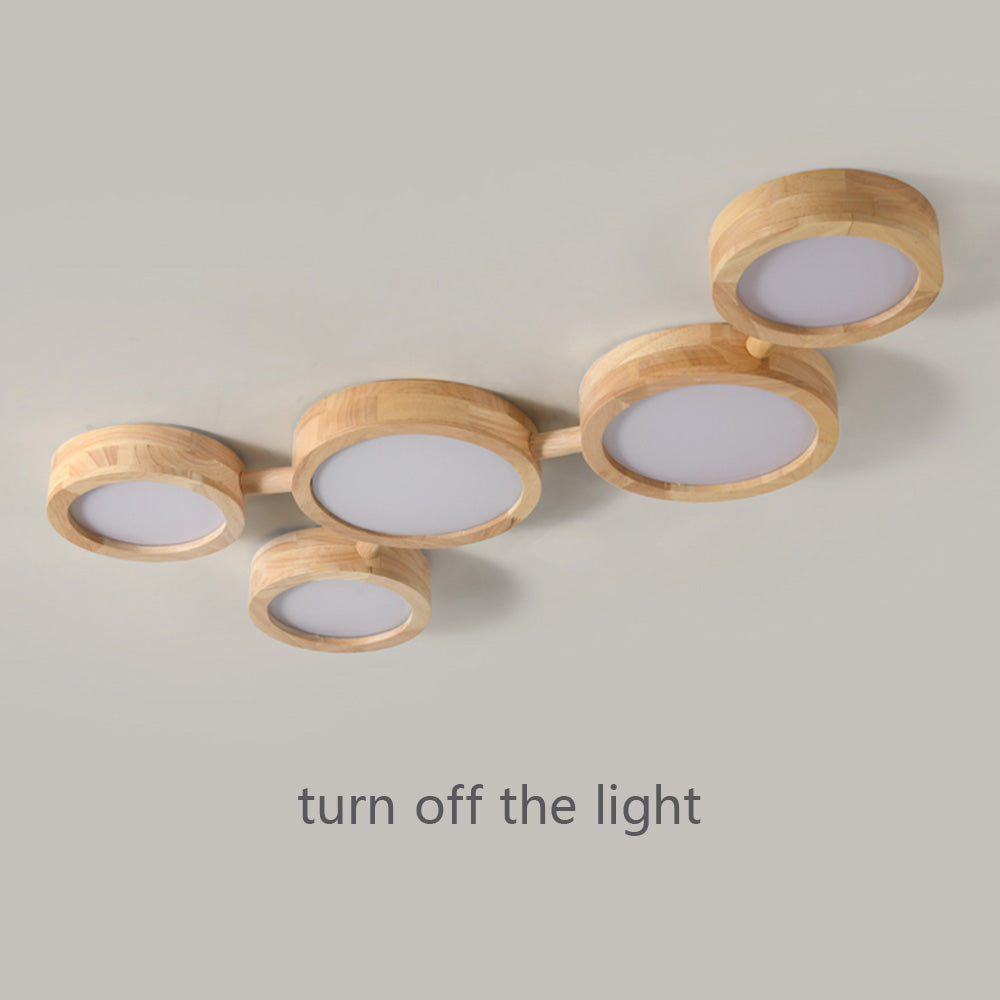 Multi-Heads Wood Retro LED Ceiling Light - Cueteks
