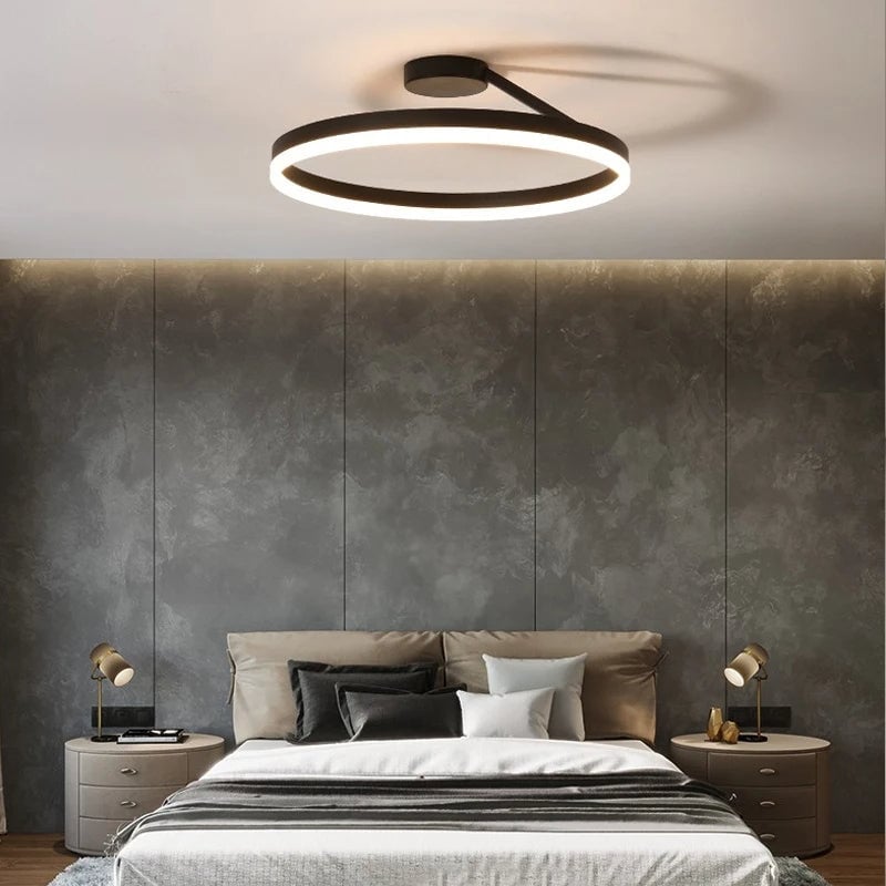 Nordic LED Geometry Circle Ceiling Light - Cueteks