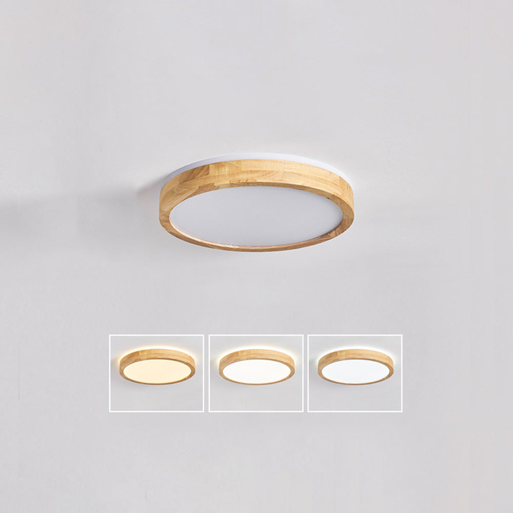 Natural Wood LED Round Ceiling Light - Cueteks