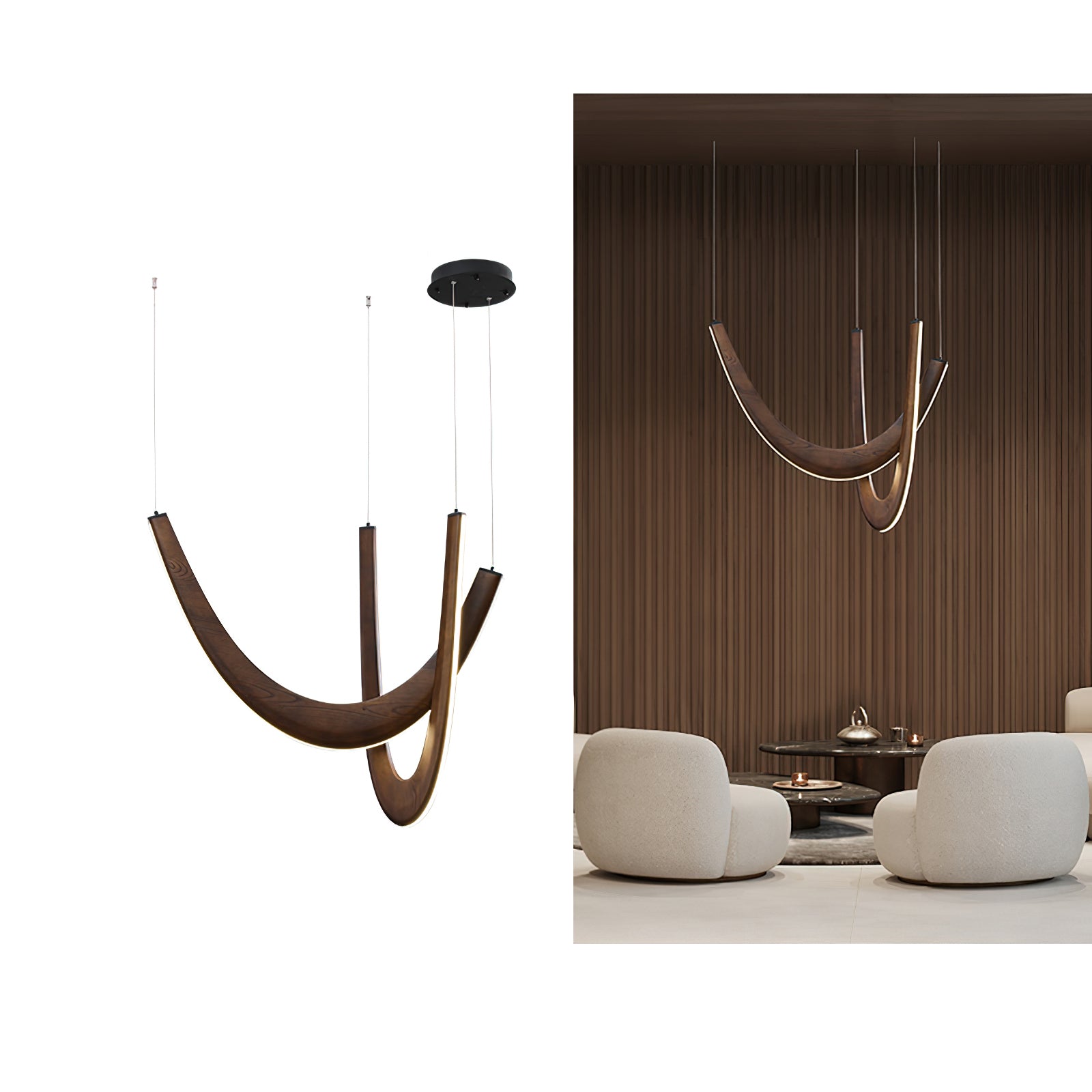 U Wooden Pendant Lamp - Cueteks