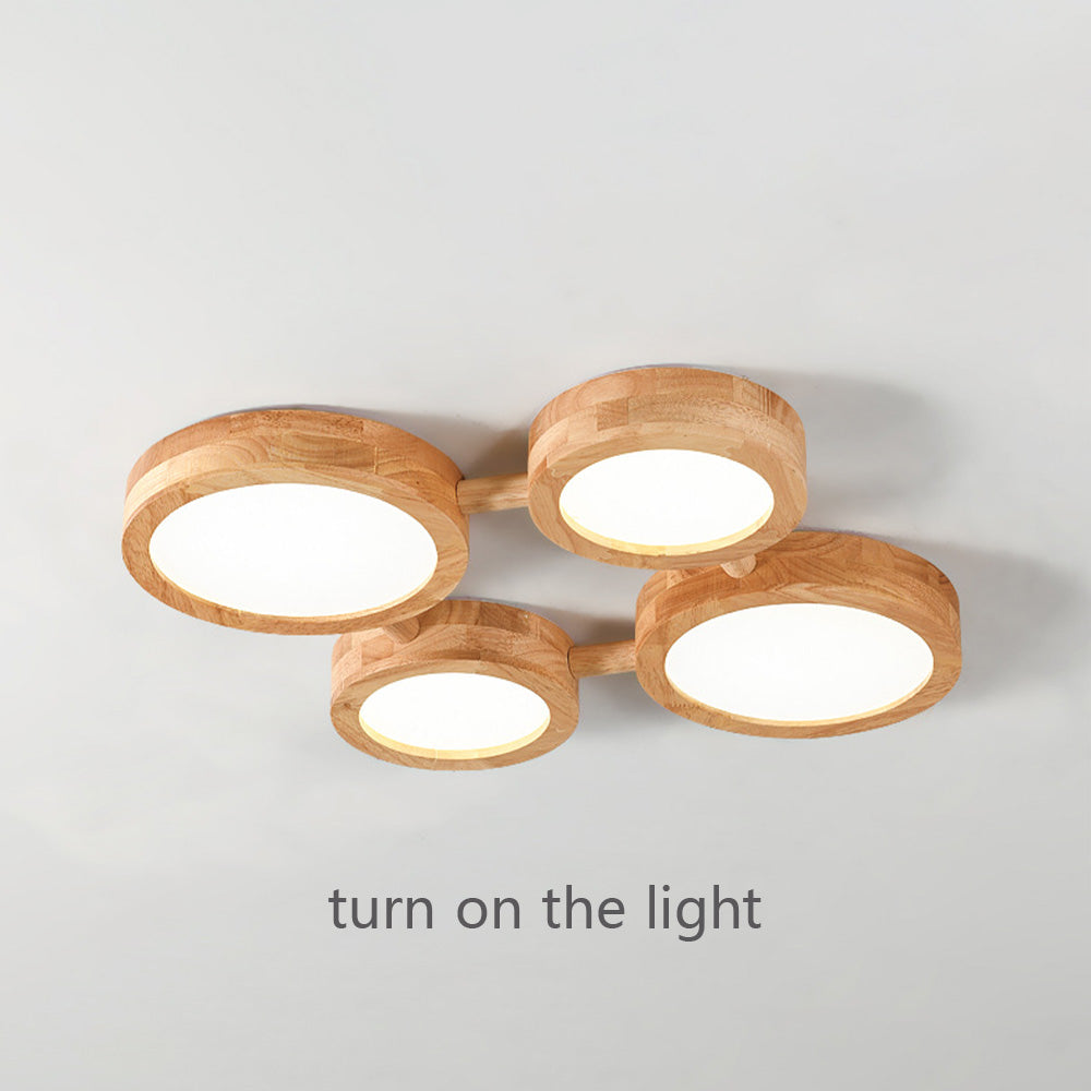 Multi-Heads Wood Retro LED Ceiling Light - Cueteks