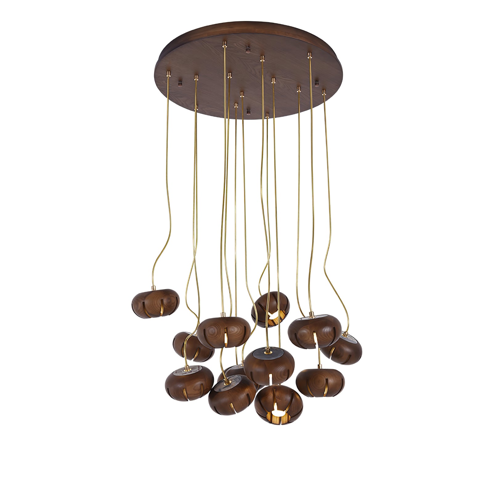 Wood Pumpkin Cluster Chandelier - Cueteks