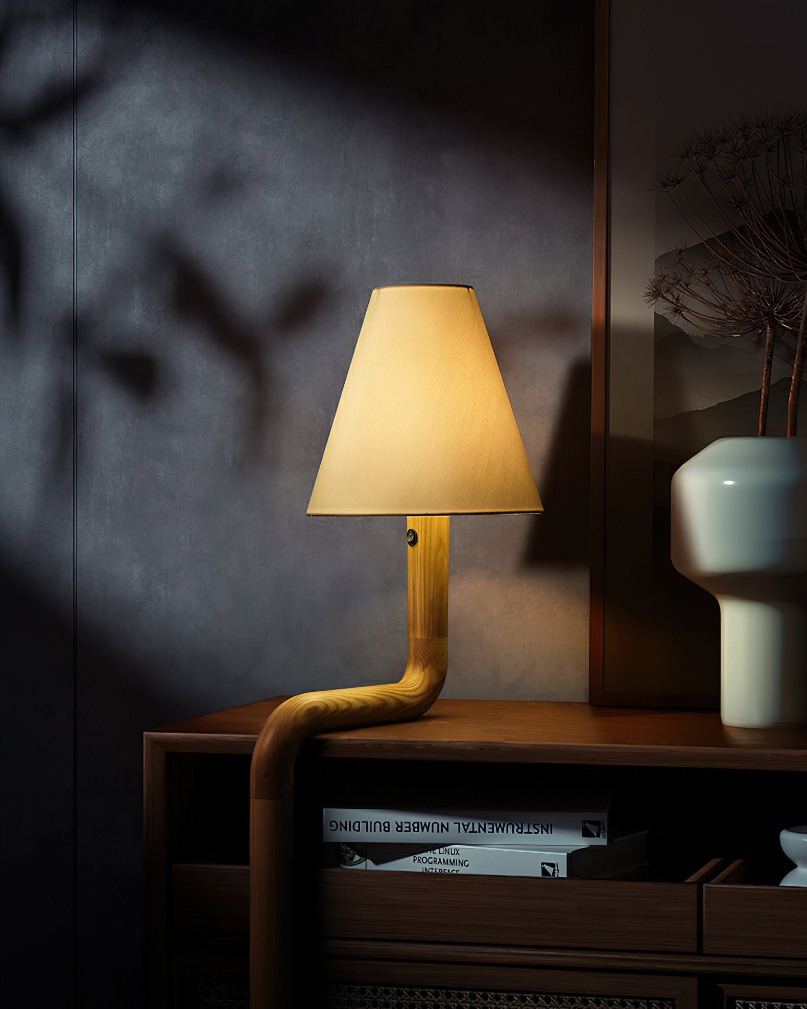 Bend Wood Table Lamp - Cueteks