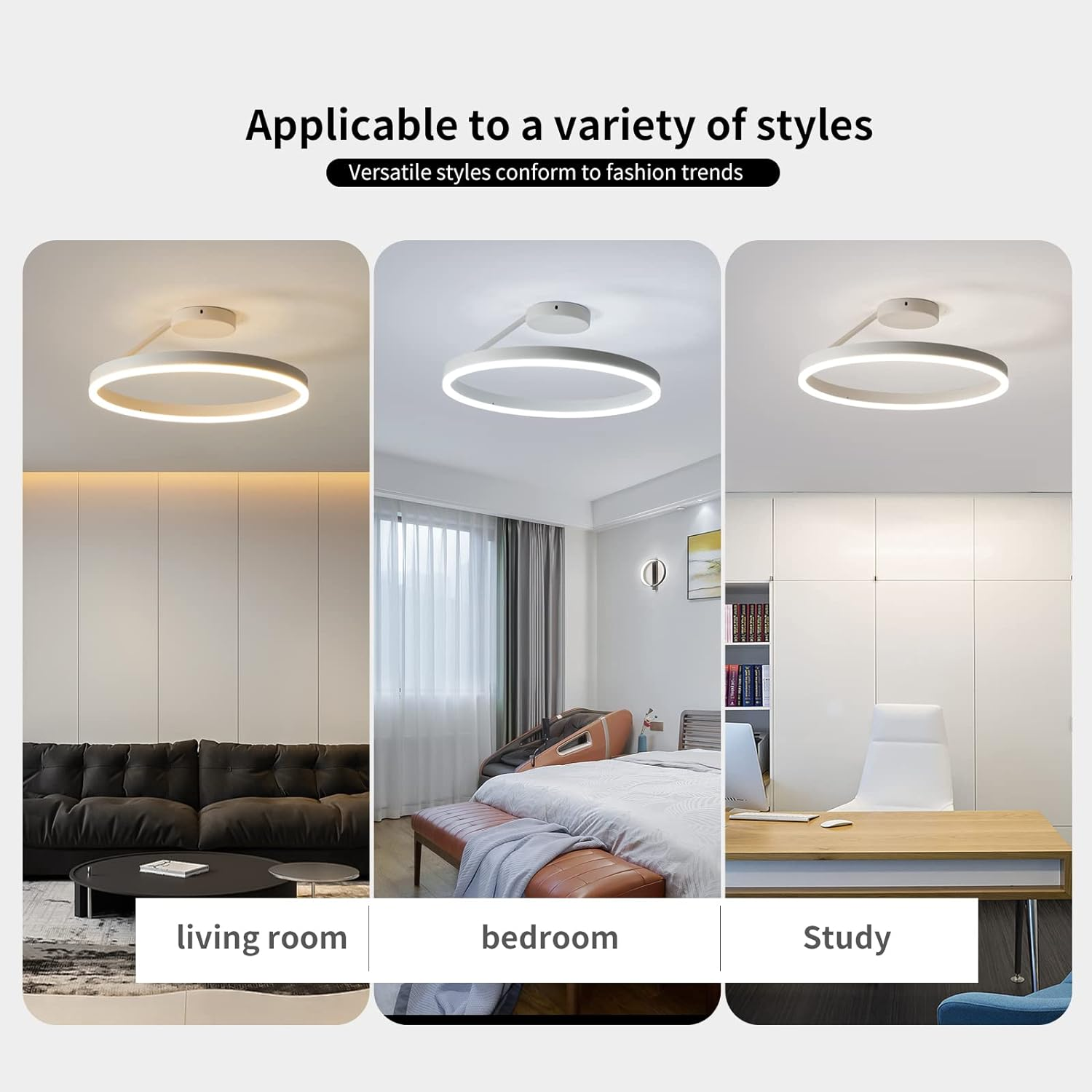 Nordic LED Geometry Circle Ceiling Light - Cueteks