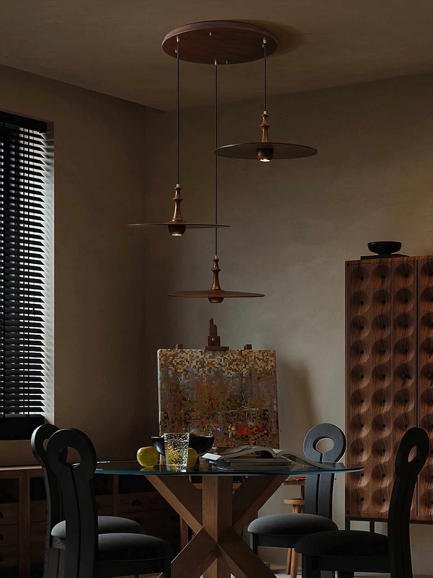 Spindle Disc Pendant Lamp - Cueteks