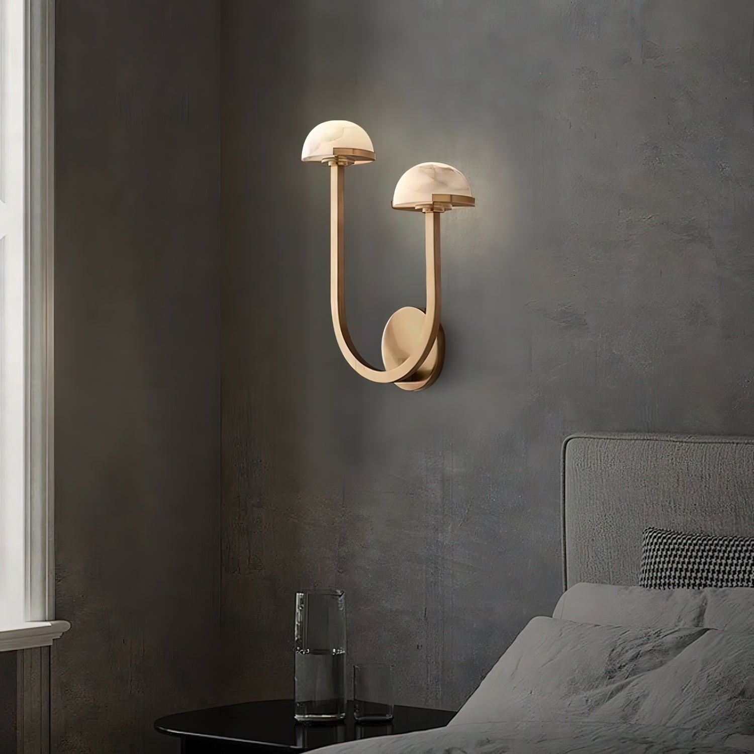Mushroom Alabaster Wall Lamp - Cueteks