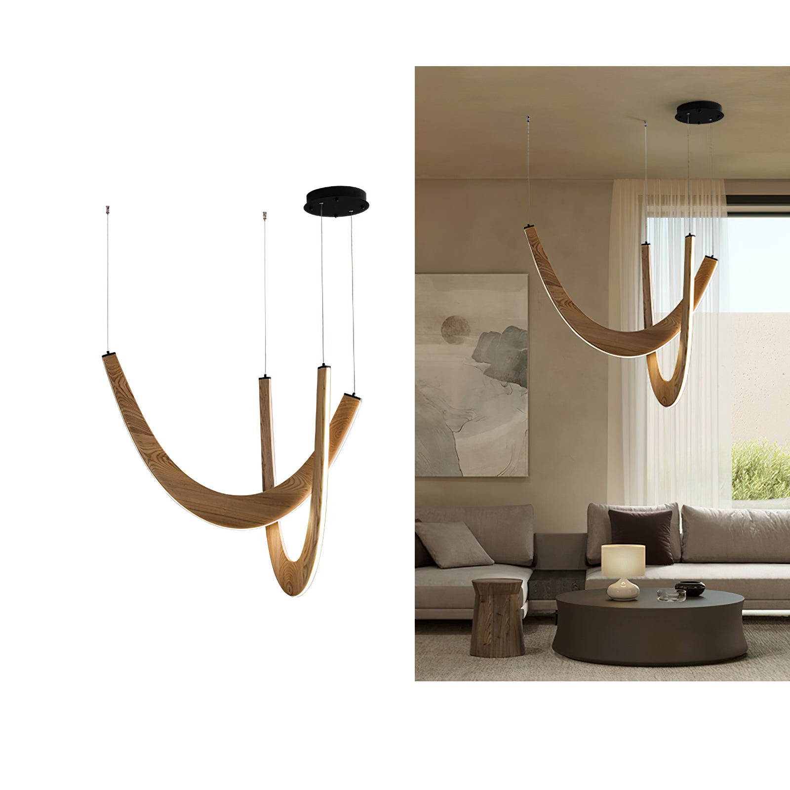 U Wooden Pendant Lamp - Cueteks