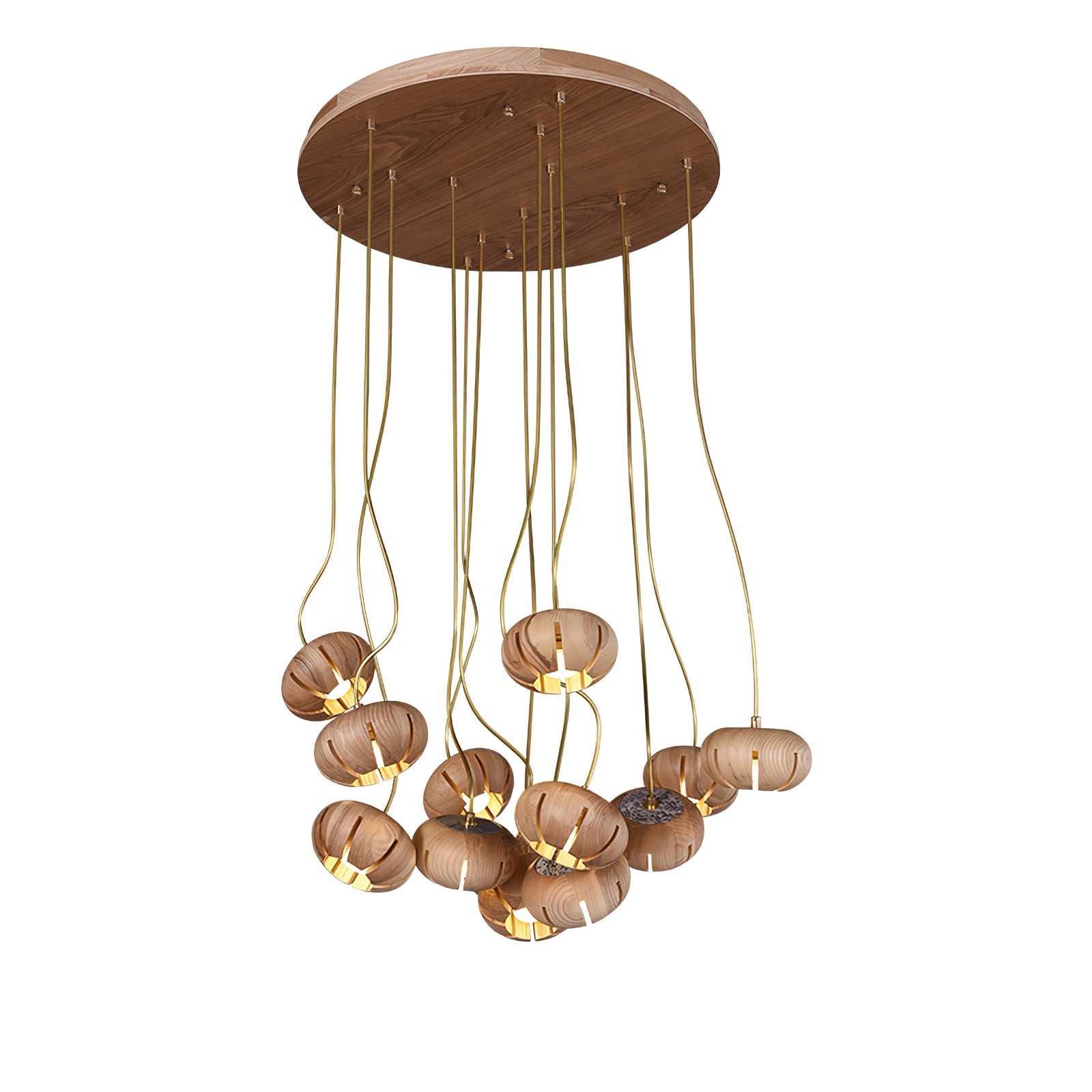 Wood Pumpkin Cluster Chandelier - Cueteks