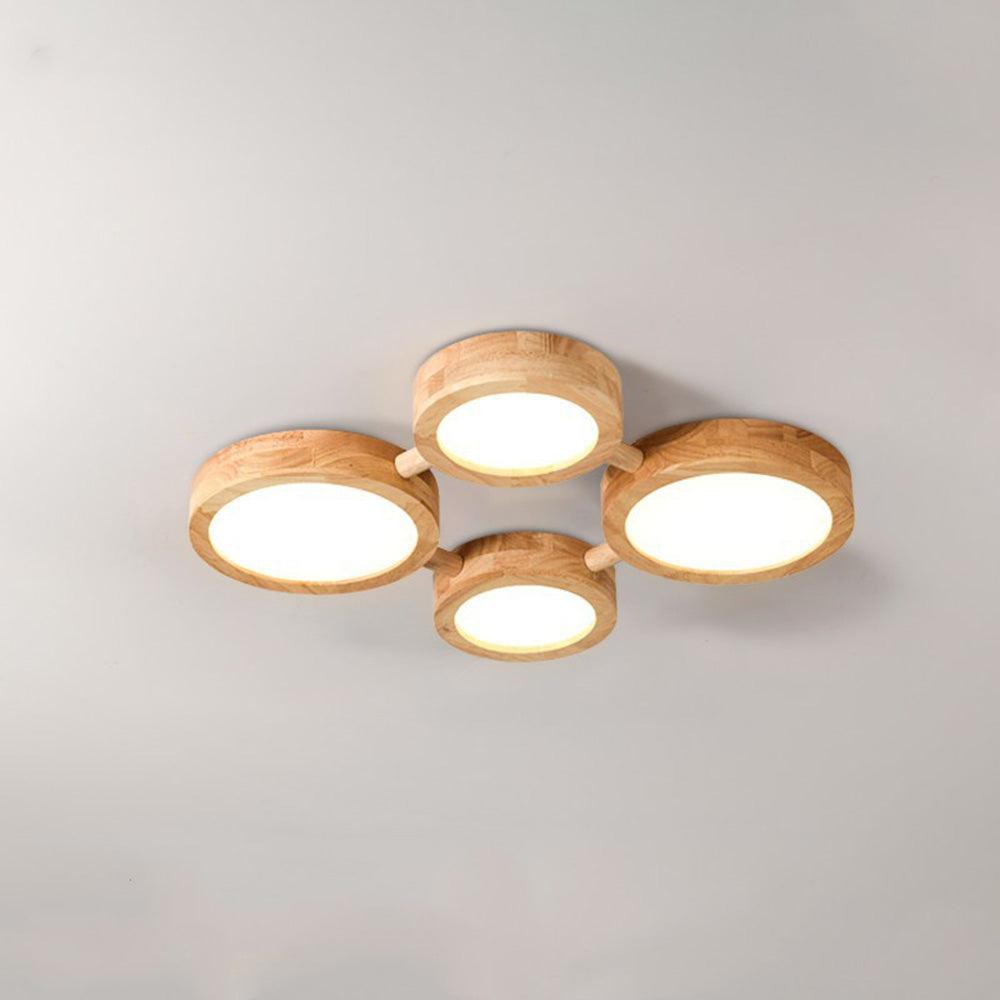Multi-Heads Wood Retro LED Ceiling Light - Cueteks