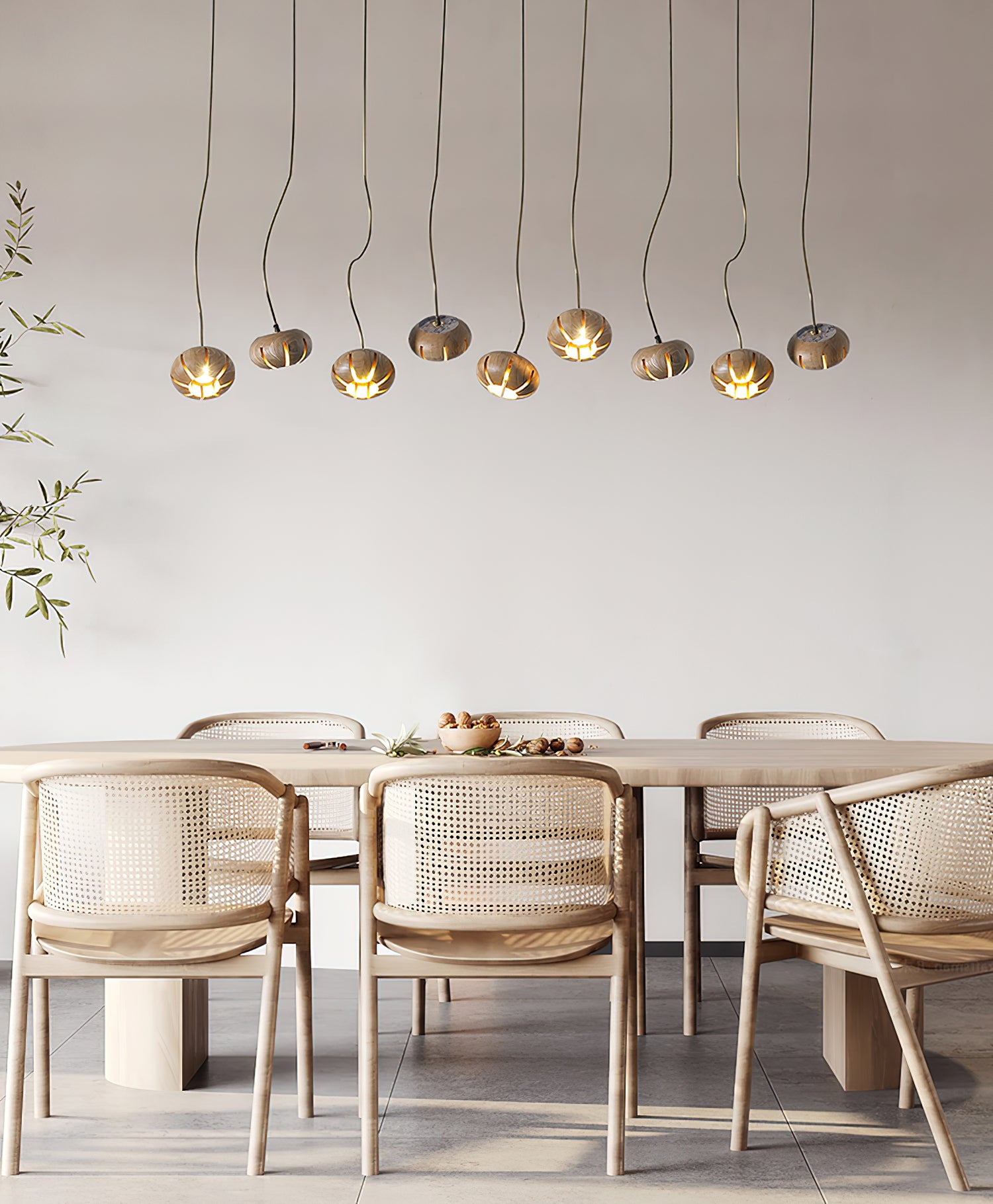 Wood Pumpkin Cluster Chandelier - Cueteks
