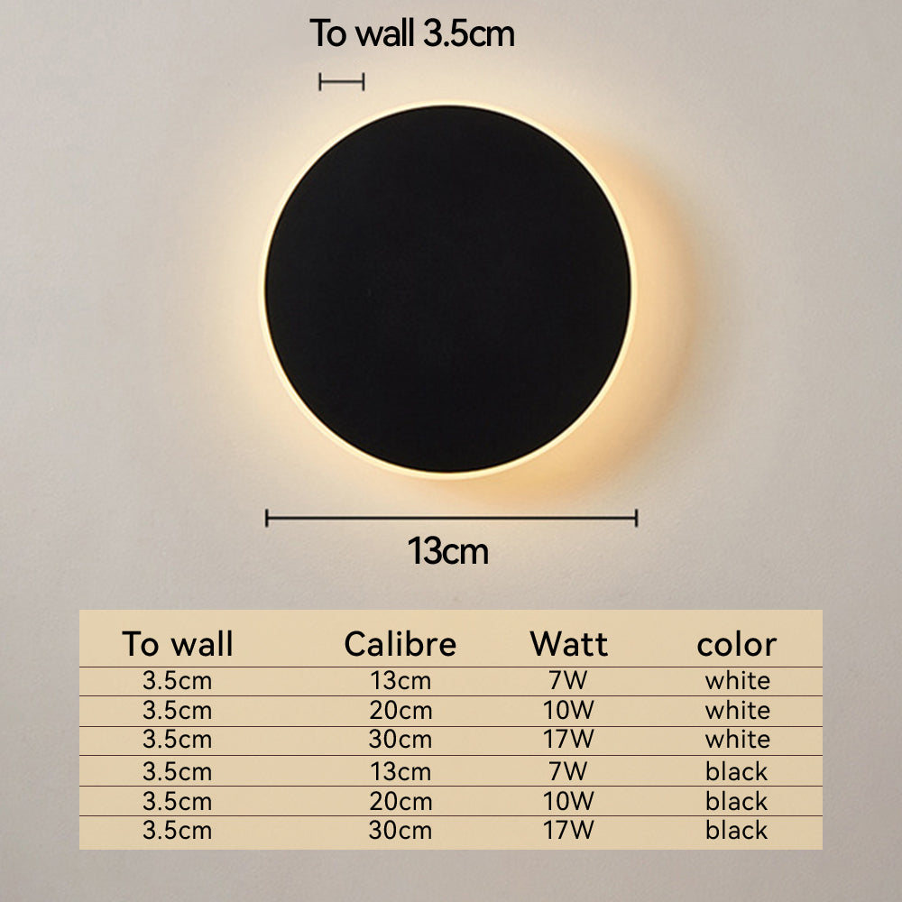 Minimalist Round Metal LED Outdoor Wall Light - Cueteks