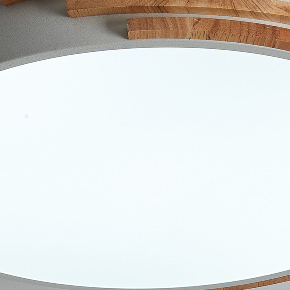 Round LED Dimmable Wood Ceiling Lamp - Cueteks