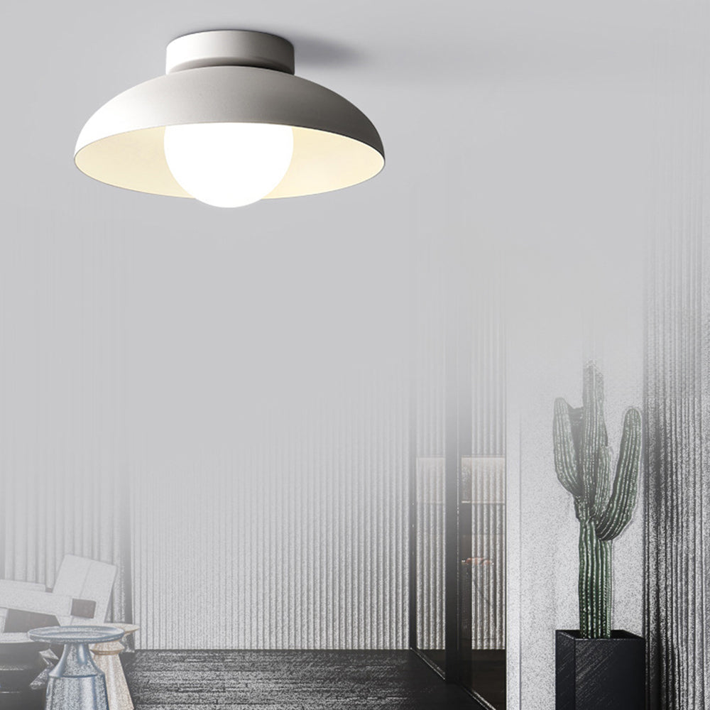 Minimalist White Metal Round Ceiling Light - Cueteks