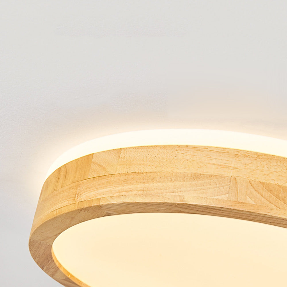 Natural Wood LED Round Ceiling Light - Cueteks
