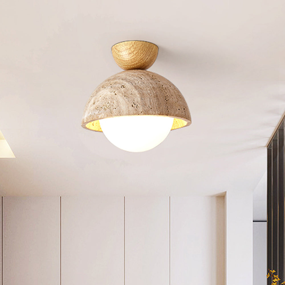 Retro Stone Industrial Yellow Ceiling Light - Cueteks