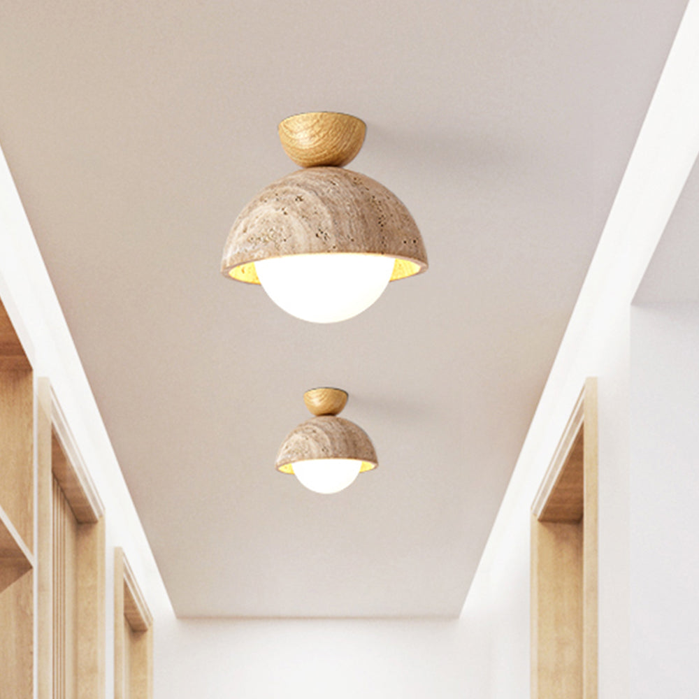 Retro Stone Industrial Yellow Ceiling Light - Cueteks