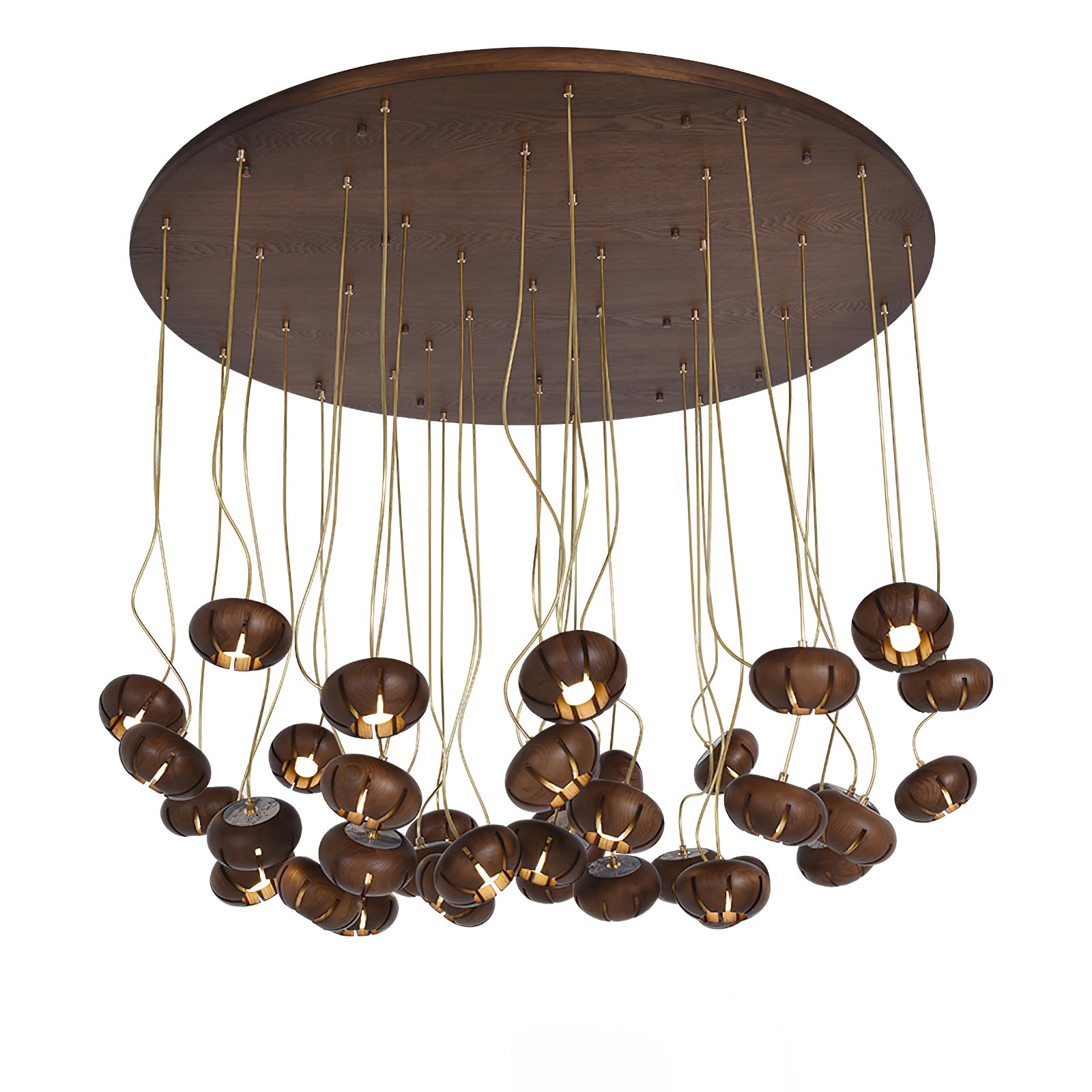 Wood Pumpkin Cluster Chandelier - Cueteks