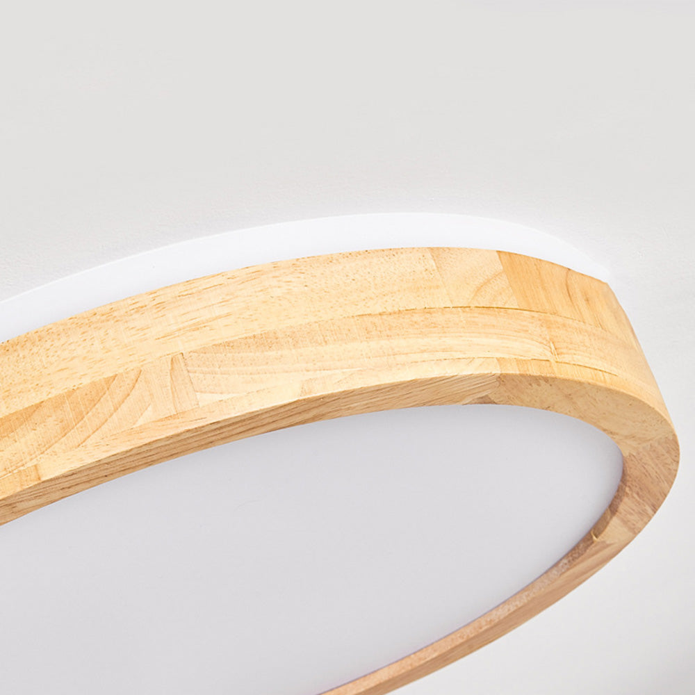 Natural Wood LED Round Ceiling Light - Cueteks