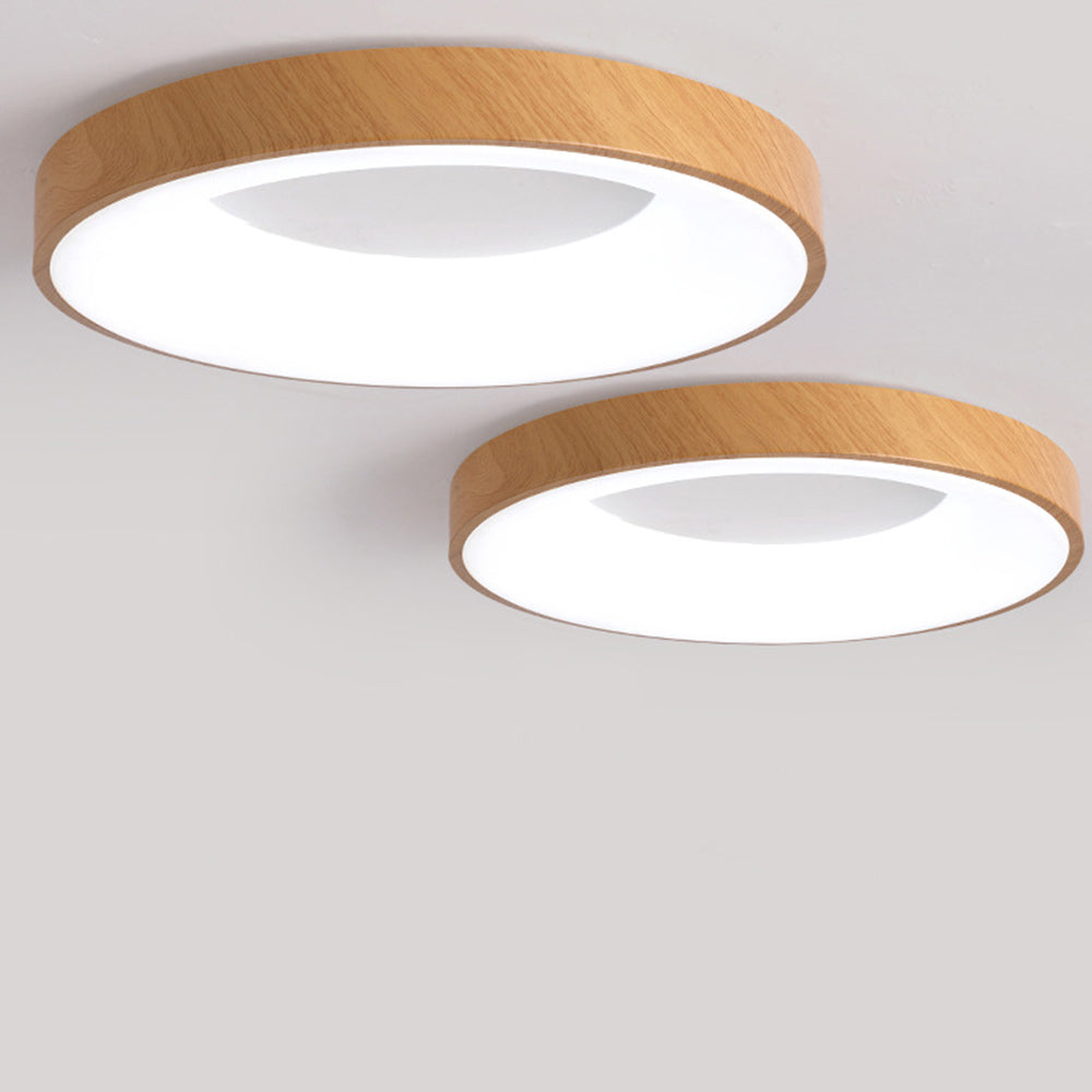 Natural Wood Round LED Ceiling Light - Cueteks