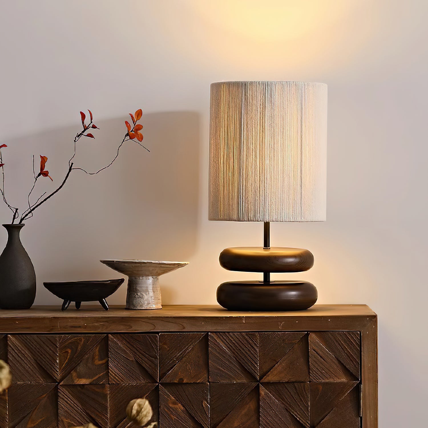 Nora Wood Table Lamp - Cueteks