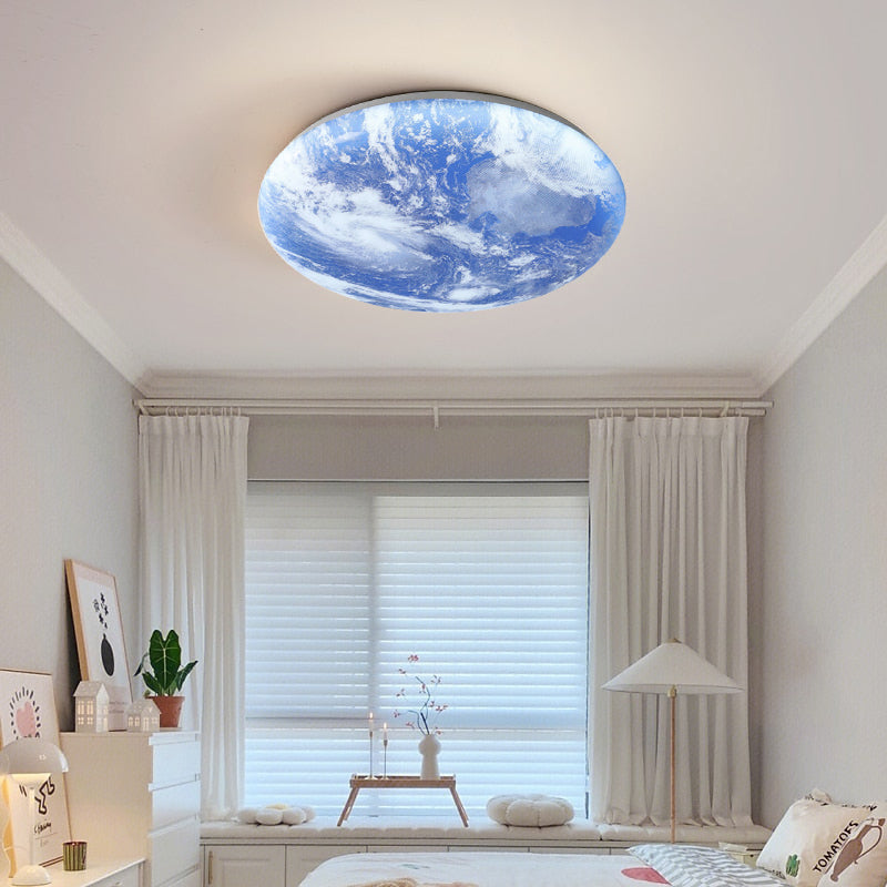 Creative Round Moon LED Ceiling Light - Cueteks