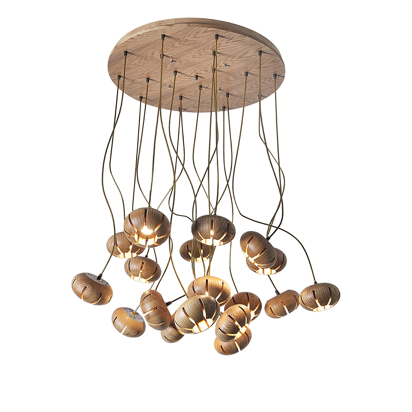 Wood Pumpkin Cluster Chandelier - Cueteks