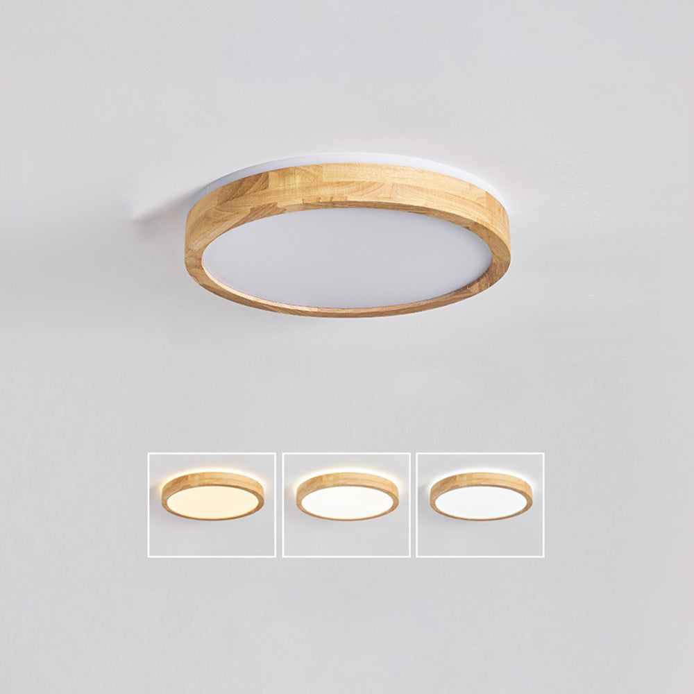 Natural Wood LED Round Ceiling Light - Cueteks