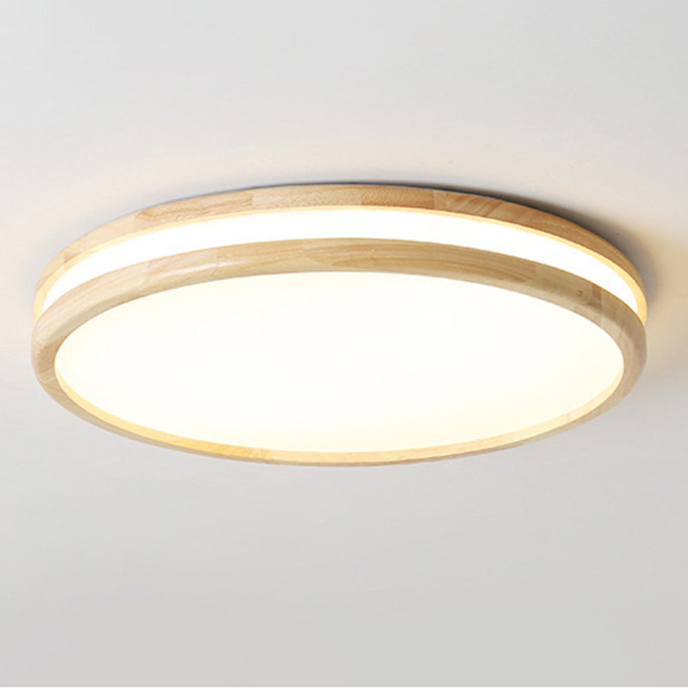 Vintage Wood Round LED Ceiling Light - Cueteks