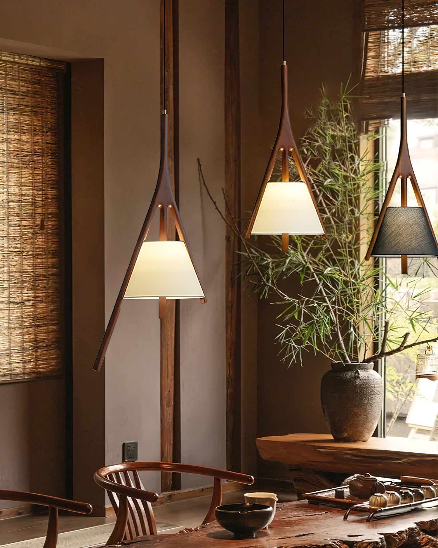 Nanzhi Wood Pendant Lamp - Cueteks