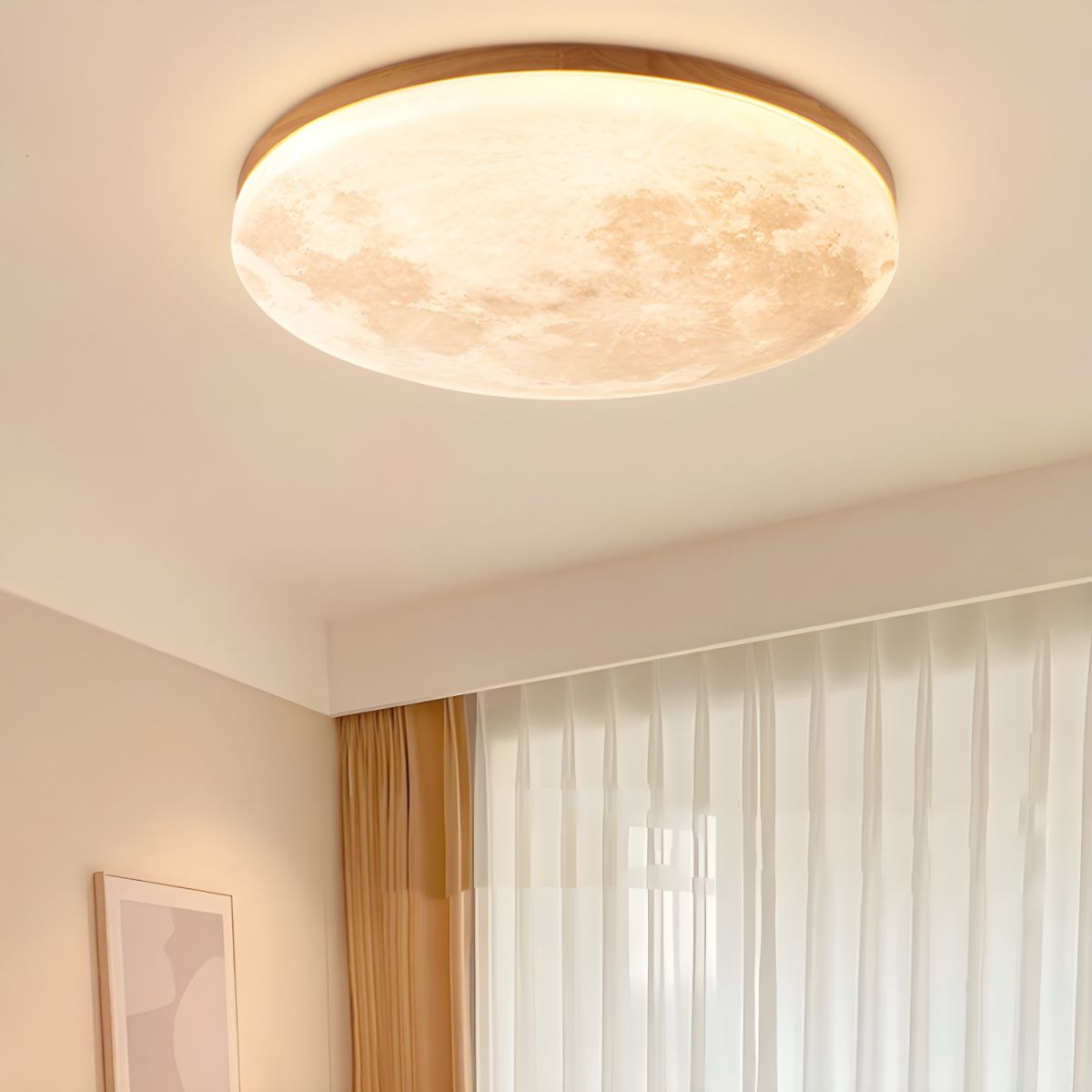 Creative Round Moon LED Ceiling Light - Cueteks