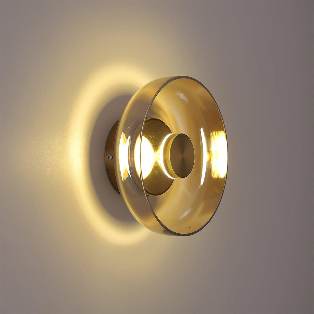 Modern Clear Round LED Glass Wall Sconce - Cueteks