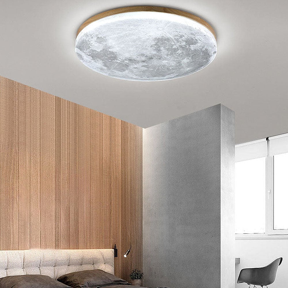 Creative Round Moon LED Ceiling Light - Cueteks
