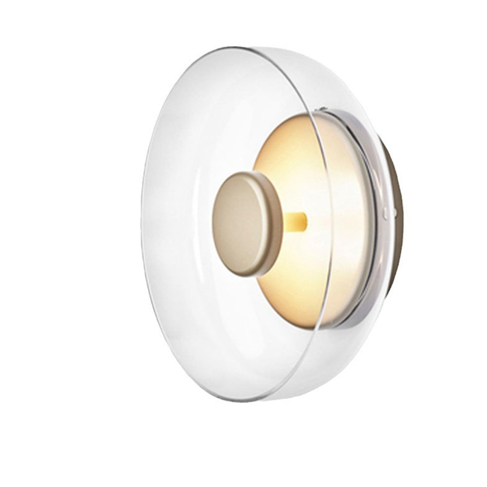 Modern Clear Round LED Glass Wall Sconce - Cueteks