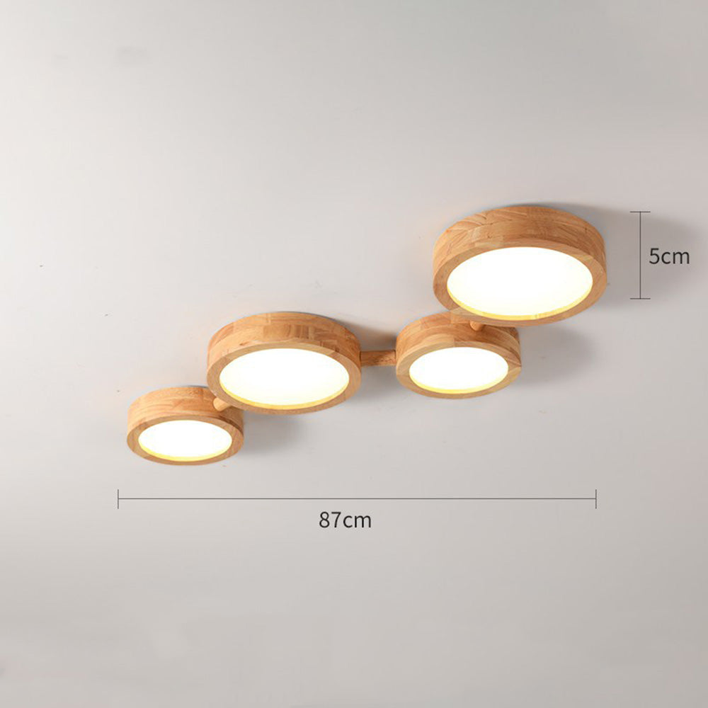 Multi-Heads Wood Retro LED Ceiling Light - Cueteks