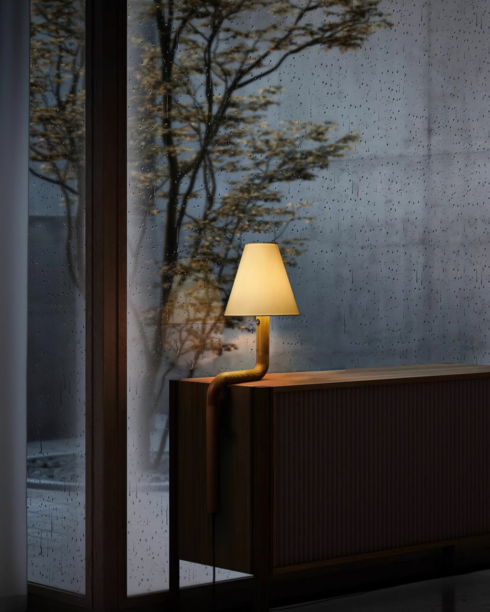 Bend Wood Table Lamp - Cueteks