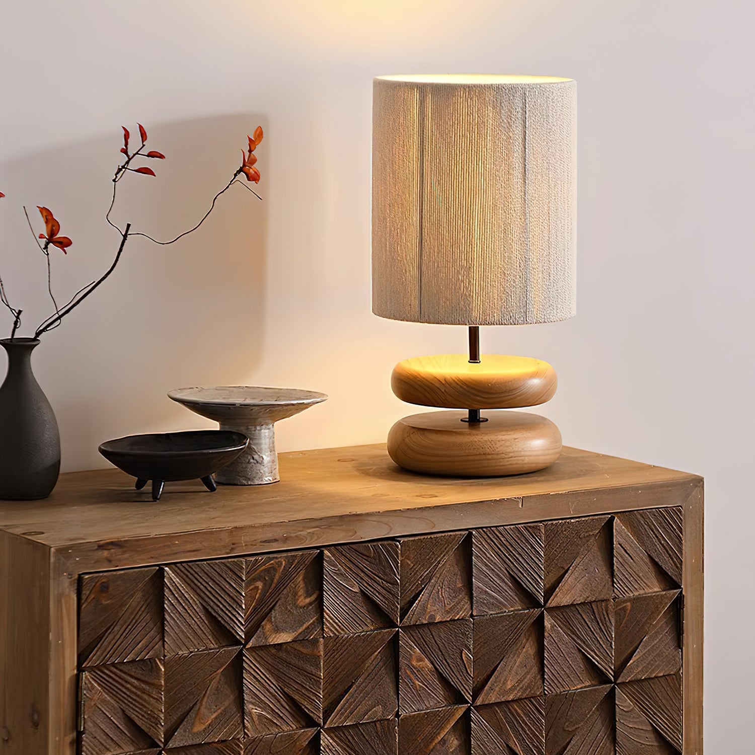 Nora Wood Table Lamp - Cueteks