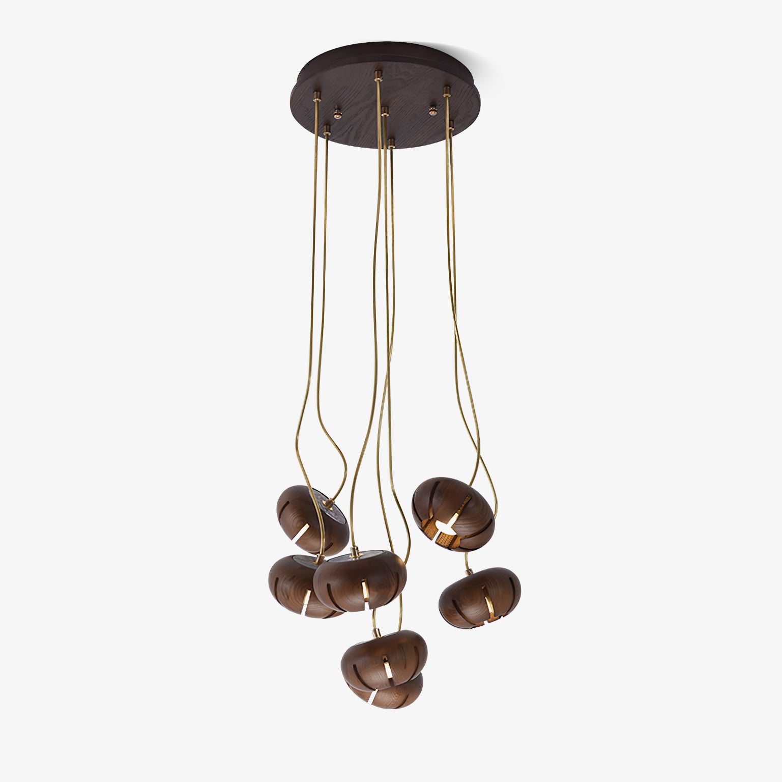 Wood Pumpkin Cluster Chandelier - Cueteks