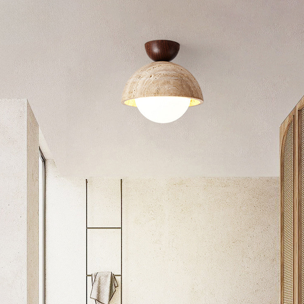 Retro Stone Industrial Yellow Ceiling Light - Cueteks