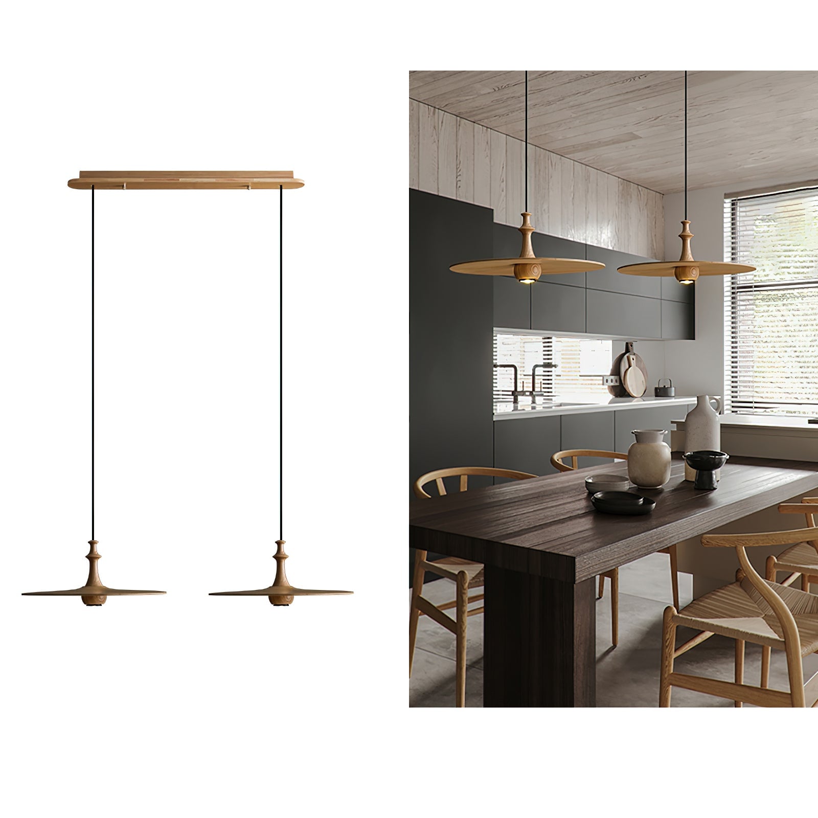 Spindle Disc Pendant Lamp - Cueteks