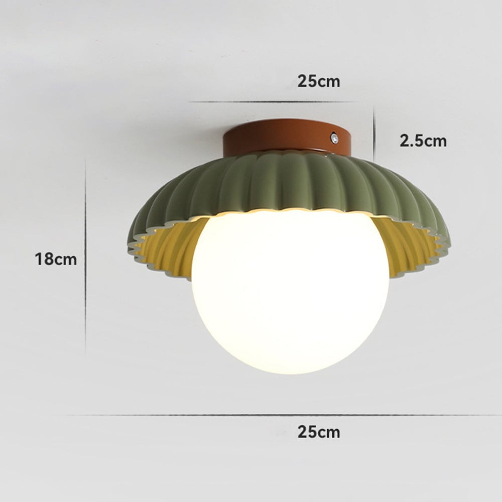 French Creamy Glass Stained Ceiling Light - Cueteks