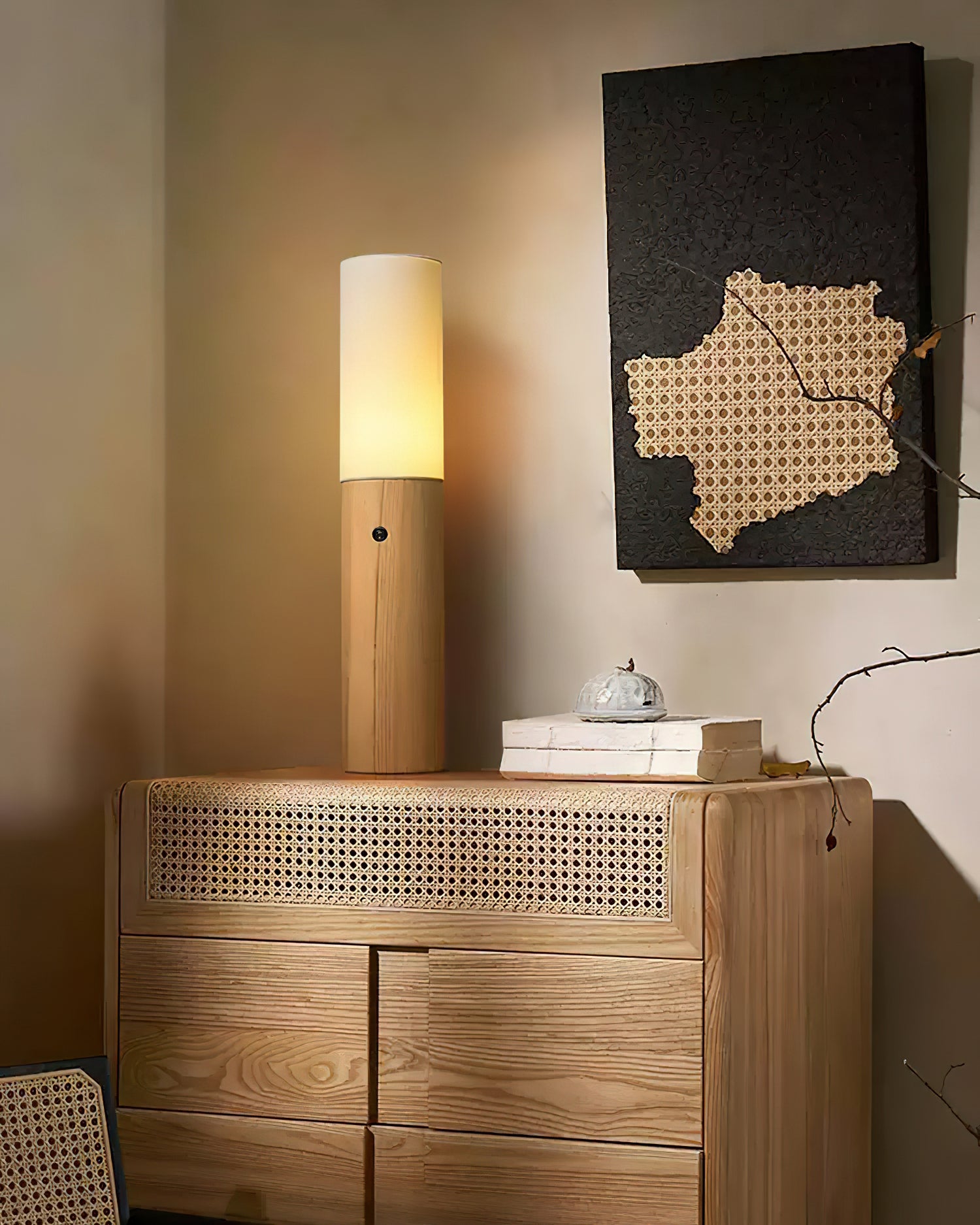Timber Column Floor Lamp - Cueteks