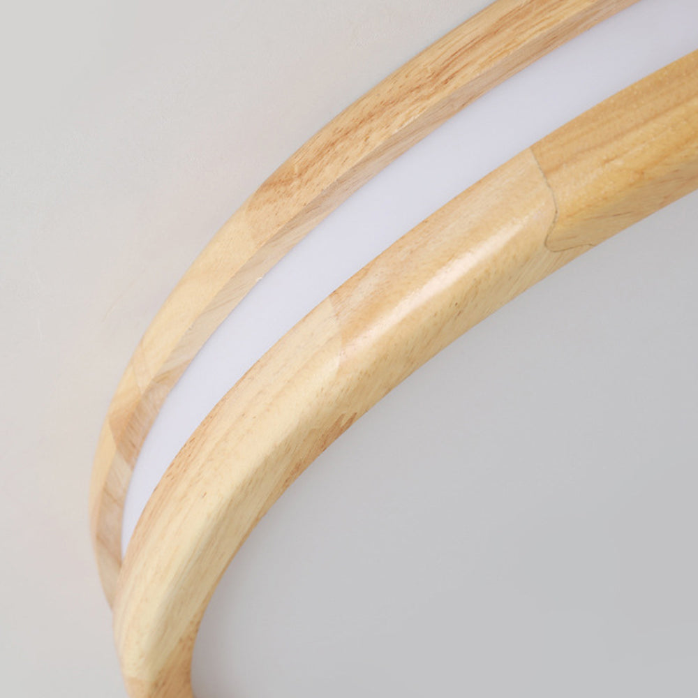 Vintage Wood Round LED Ceiling Light - Cueteks