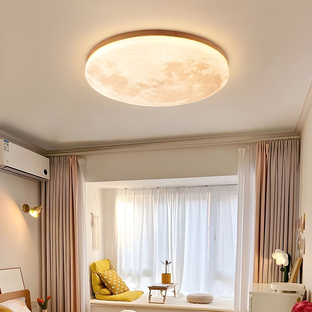 Creative Round Moon LED Ceiling Light - Cueteks
