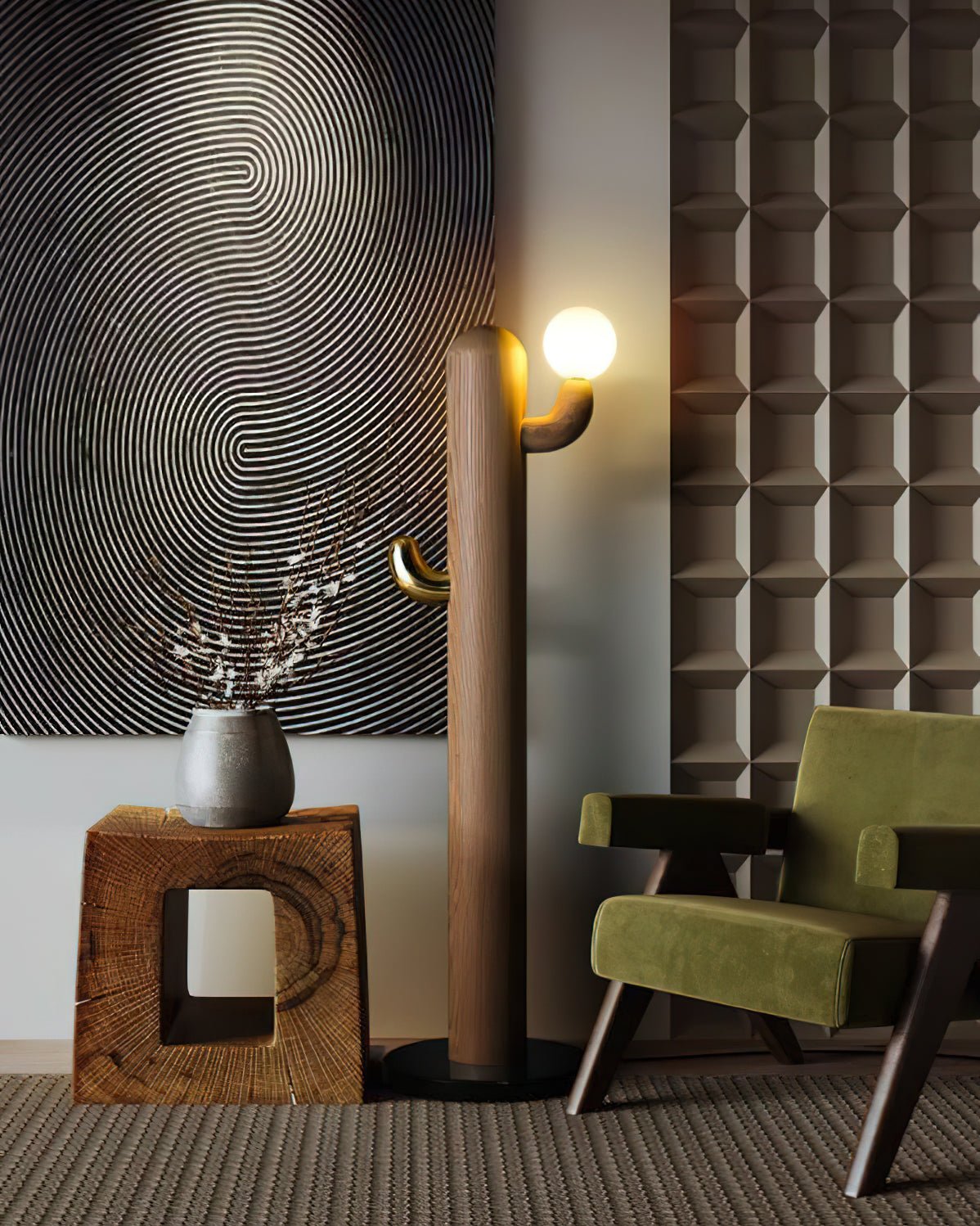 Cactus Wood Floor Lamp - Cueteks
