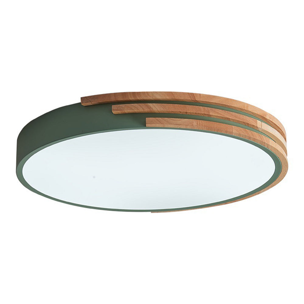 Round LED Dimmable Wood Ceiling Lamp - Cueteks